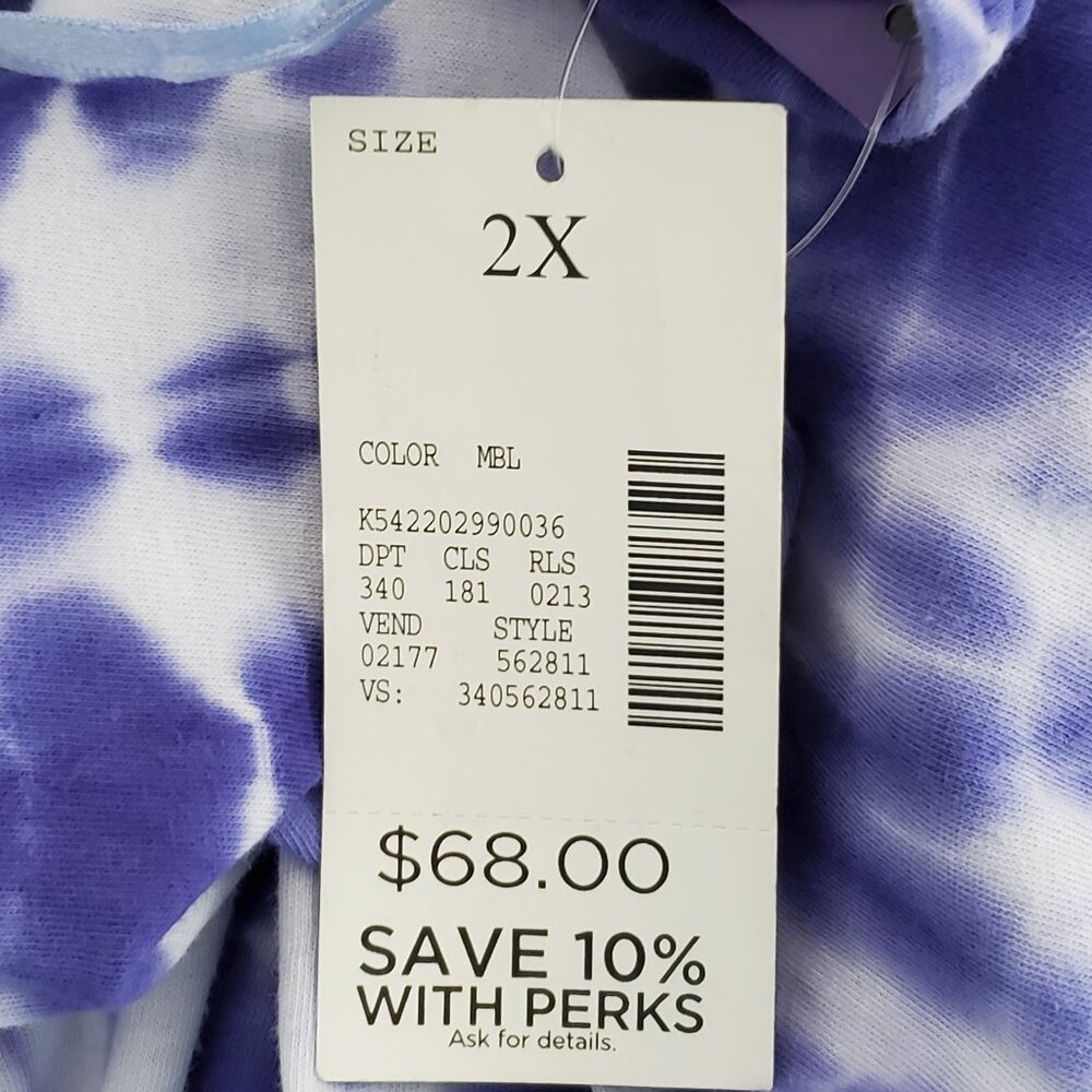 Catherines Tie Dye Sleeveless Pullover V-Neck Dress NEW NWT Size 2X, 22/24W - Picture 12 of 16